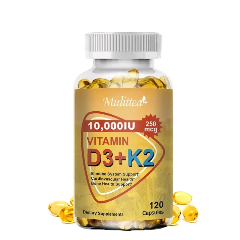 Vitamin D3 With Vitamin K2 10.000 IU (mk7) Softgel Kalsium Calium Kesehatan Tulang Osteoporosis