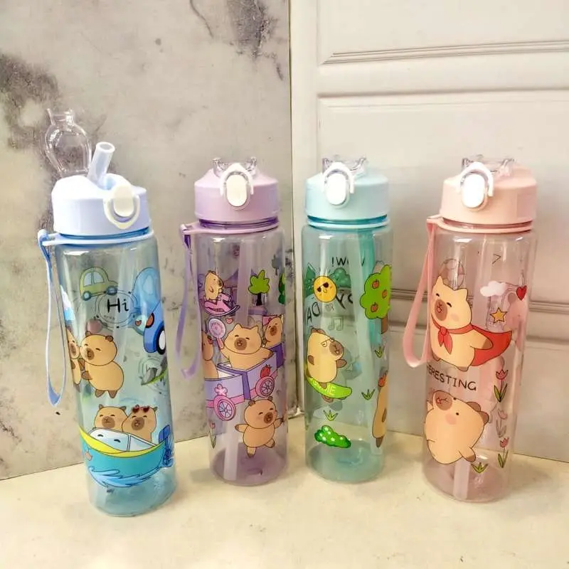 BOTOL MINUM TRANSPARAN LABUBU/CAPYBARA 900ML 3