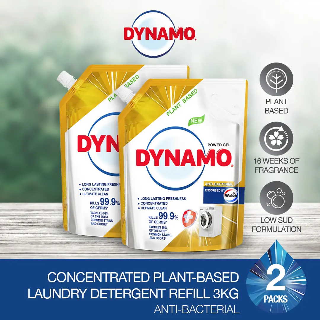 DYNAMO Plant Based Laundry Liquid Detergent Refill 3kg/3.3kg x 2 Packs