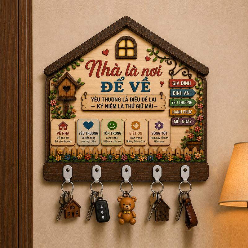 Bảng Móc Treo Chìa Khóa, Bảng Decor Trang Trí Nhà Cửa