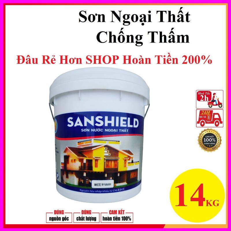 14kg Sơn nước ngoài trời cao cấp chống thấm nhiều màu trang trí nhà Decor ngoại thất mặt tiền nhà 