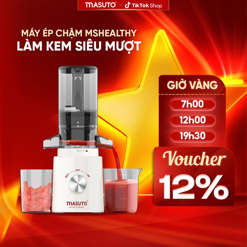 HB-Máy ép chậm Masuto - Bestseller- ép nguyên quả kiệt bã dung tích 0,6l - Bảo hành 12 tháng Không Xay Sinh Tố máy ép masuto Nấu Ăn