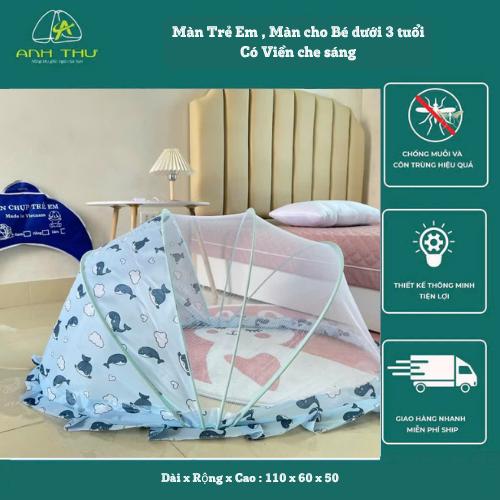 Màn chụp Hoàng Gia cho bé chống muỗi gấp gọn dùng cho giường và nôi cũi - Voi manchup chobe