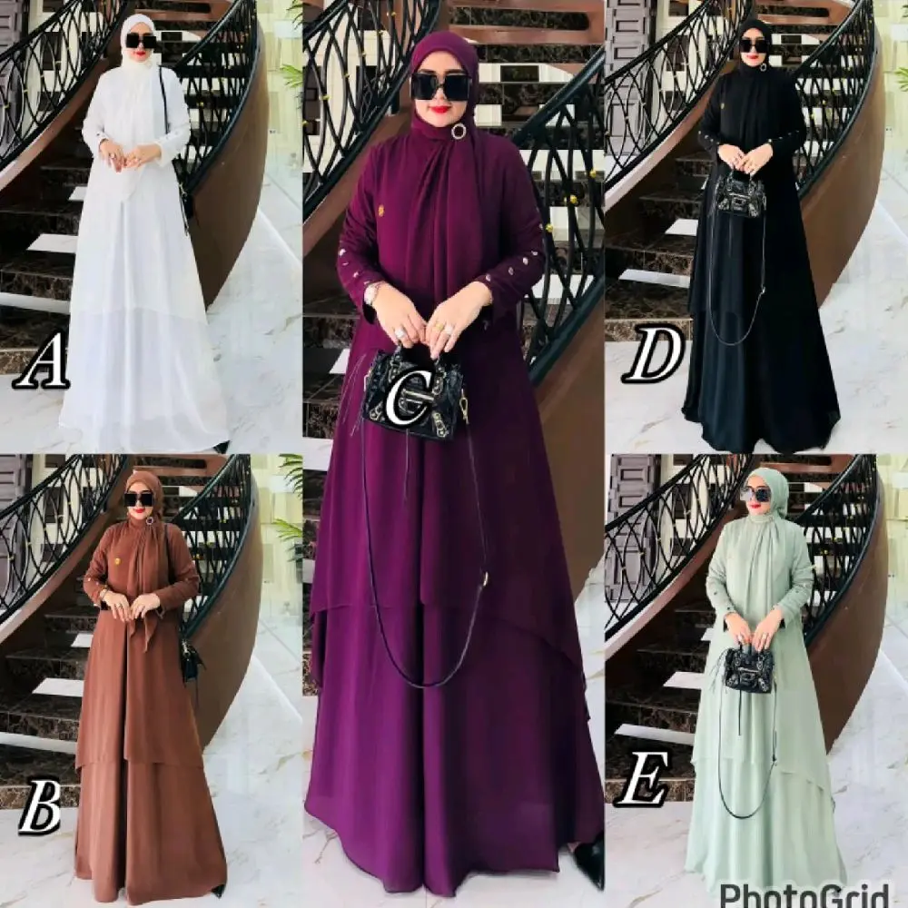 baju gamis yg sangat cantik ada 5 warna cantik cantik