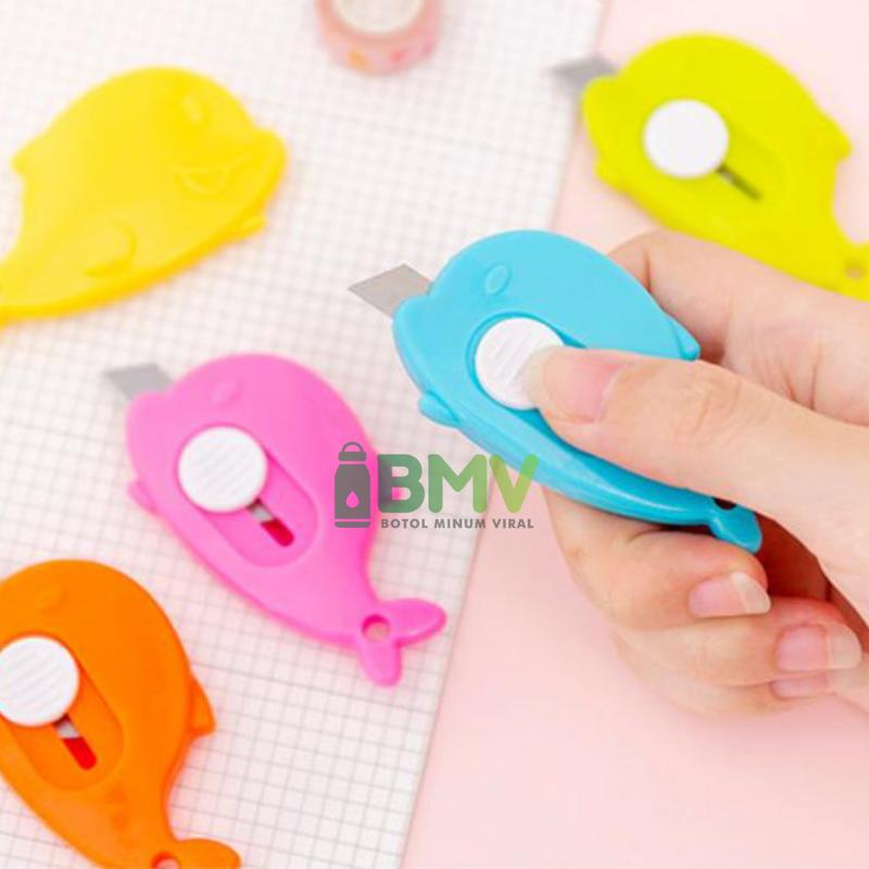 Cutter Mini Bentuk Awan Dolphin Stainless Steel Untuk Keamanan Sekolah dan Seni 9