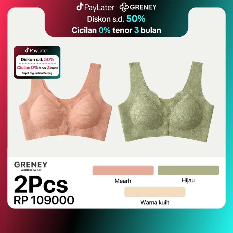 BRA BH FASHION WANITA PAKAI KAWAT CUP A-B BUSA TEBAL STANDAR