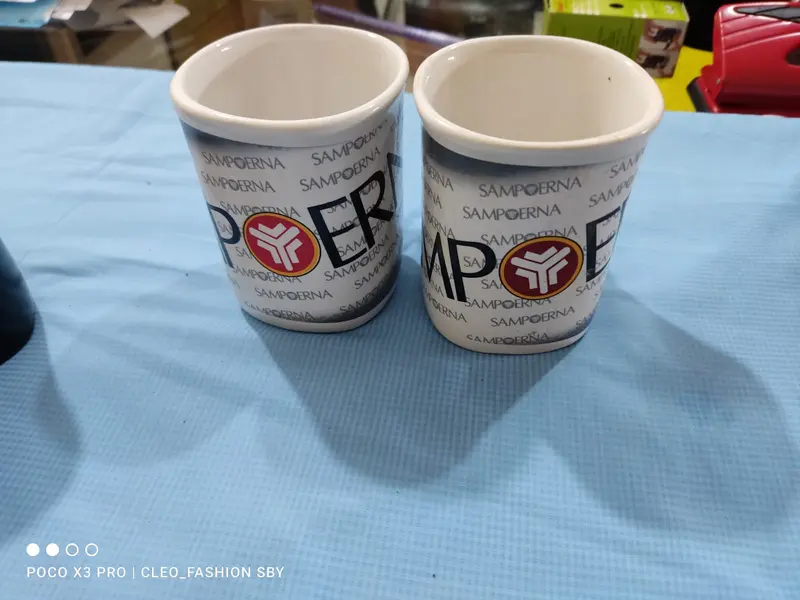 Mug kopi / gelas tinggi bahan keramik dan Gelas  branding 0