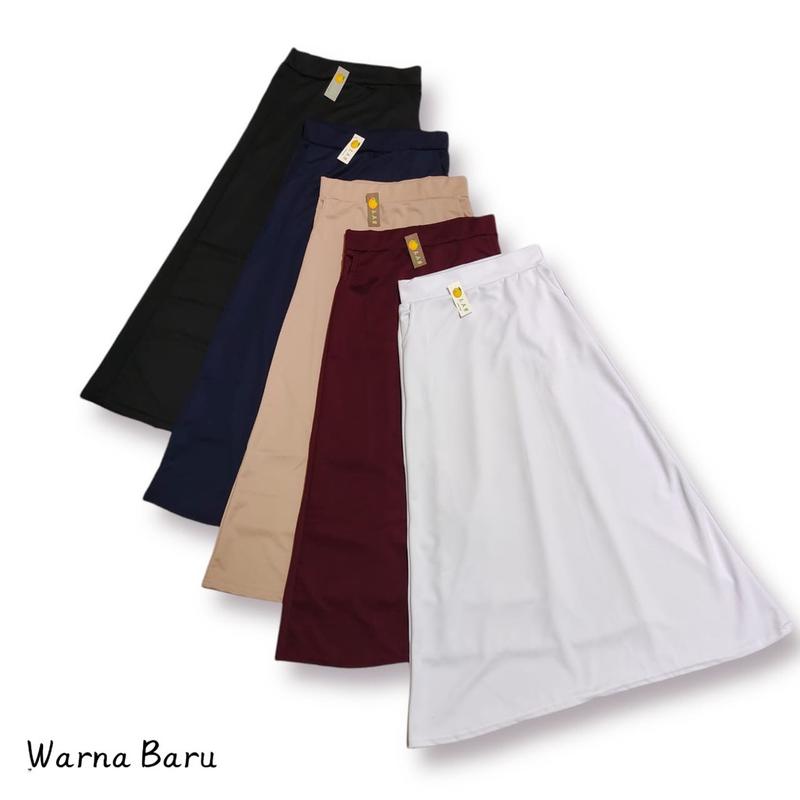 Rok A Line Mayung Panjang Scuba Premium Wanita Dewasa Kerja Midi Nyaman Casual Cantik 1
