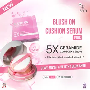 SYB Blush On Cushion Serum - Krim Pemerah Pipi Alami Dengan 5X Ceramide Complex Serum +Allantoin, Niacinamide & Vitamin E