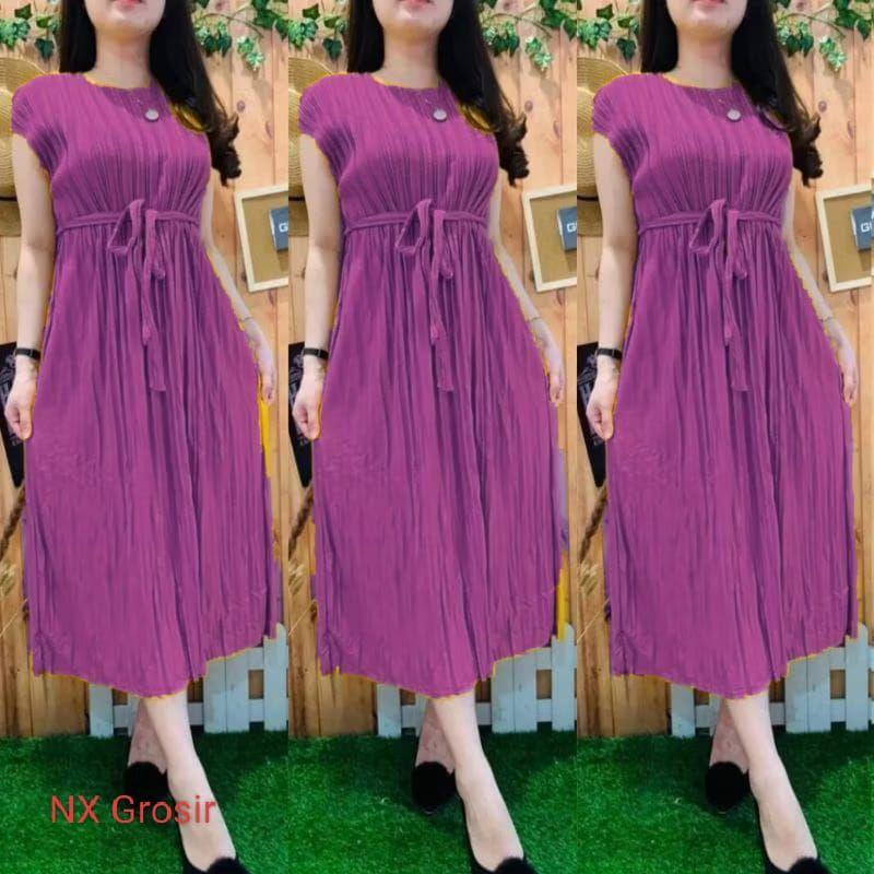 Daster Midi dres plisket terbaru.daster wanita kekinian.dres terlaris 2025.dres wanita termurah