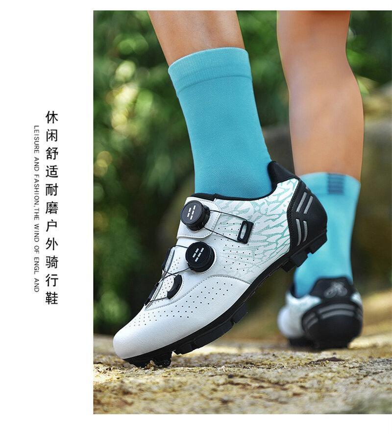 Product Introduction of 36-48 Outdoor Road Bike Non-locking Cycling Shoes New Biking Shoes for Men Double Button Road Mountain Shoes Bicycle Shoes Women Non-slip Sports Shoes 21