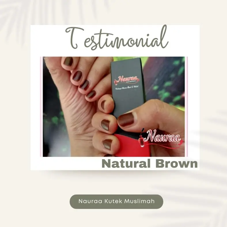 Nauraa  Kutek muslimah  5ml - warna    Brown -  Hena Polish Inai Nail Kuku Henna
