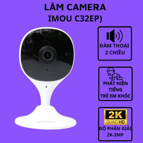 Camera wifi C32EP báo động về điện thoại, tích hợp AI nhận diện người, độ phân giải 2k-3M, chính hãng imou  ( mua 1 camera tặng 1 chân đế )