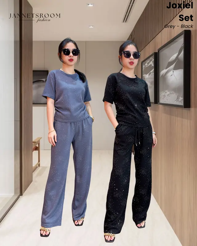 Joxiel Blink Set Oneset Wanita BKK Bangkok Set Long Pants Korean Style by Jannetsroom 3