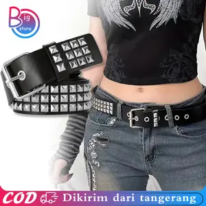 Sabuk Punk Punk Sabuk Wanita Vintage Gesper Vintage Hot Girl Sabuk Fashion Berongga Rivet Belt Gesper Punk Belt Vintage