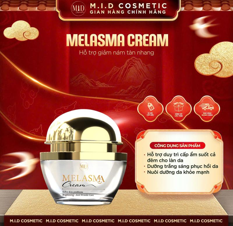 N4_ Kem Face Dưỡng Da Nám ... Đêm MELASMA MID - Hỗ Trợ Dưỡng Trắng Làm Đều Màu Da Phù Hợp Với Các Loại Da Chăm Sóc Da Skincare - 20G
