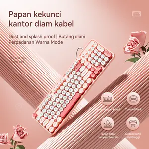 Keyboard berkabel USB Untuk PC Laptop Papan kekunci kantor diam kabel