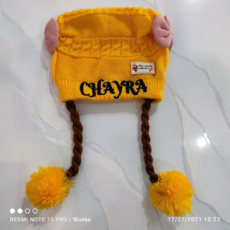 Topi Kupluk Kepang Anak Bayi INURHA Bordir Nama Cewek perempuan 3