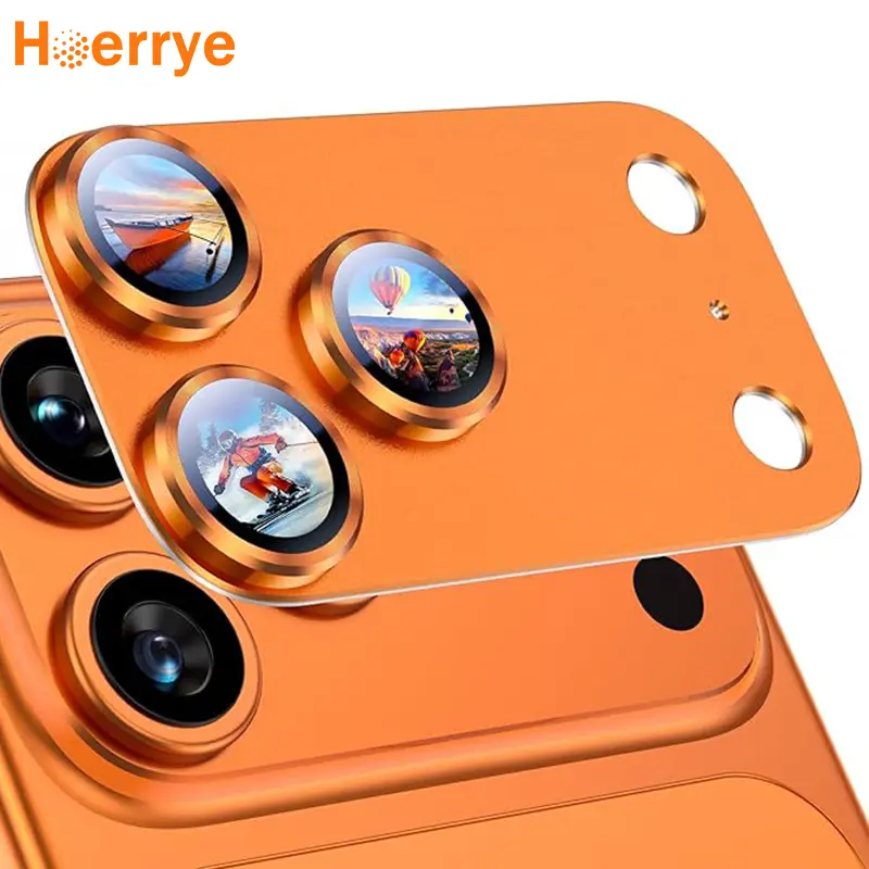 Hoerrye Pelindung Lensa Kamera untuk iPhone 17 Pro Max/Pro/16/15/14/13 Mode Pemotretan Malam, Anti-gores,Kaca Tempered Anti Pecah, Kamera HD
