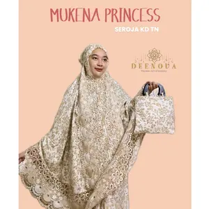 DEENOVA - Mukena Dewasa Katun Foil Motif Renda  Seroja Full Kd Mewah Nyaman Cantik Lembut