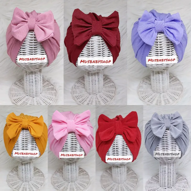 Turban Bayi Pita Kupu Kupu Busa / Ciput Bayi Newborn / Tutup Kepala Bayi / Topi Anak Perempuan 0-3 Tahun 0