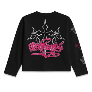 T-shirt Longsleeve TAGGING Cotton Combed Unisex Black - KSI