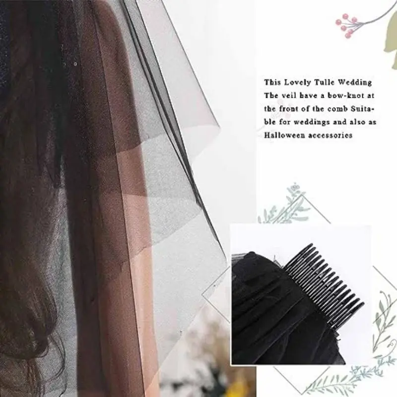 Wedding Veil Bow Veil Hairpin Long Tulle Bride Veil Kerudung Pengantin Veil Pengantin Hijab Headpiece Pengantin