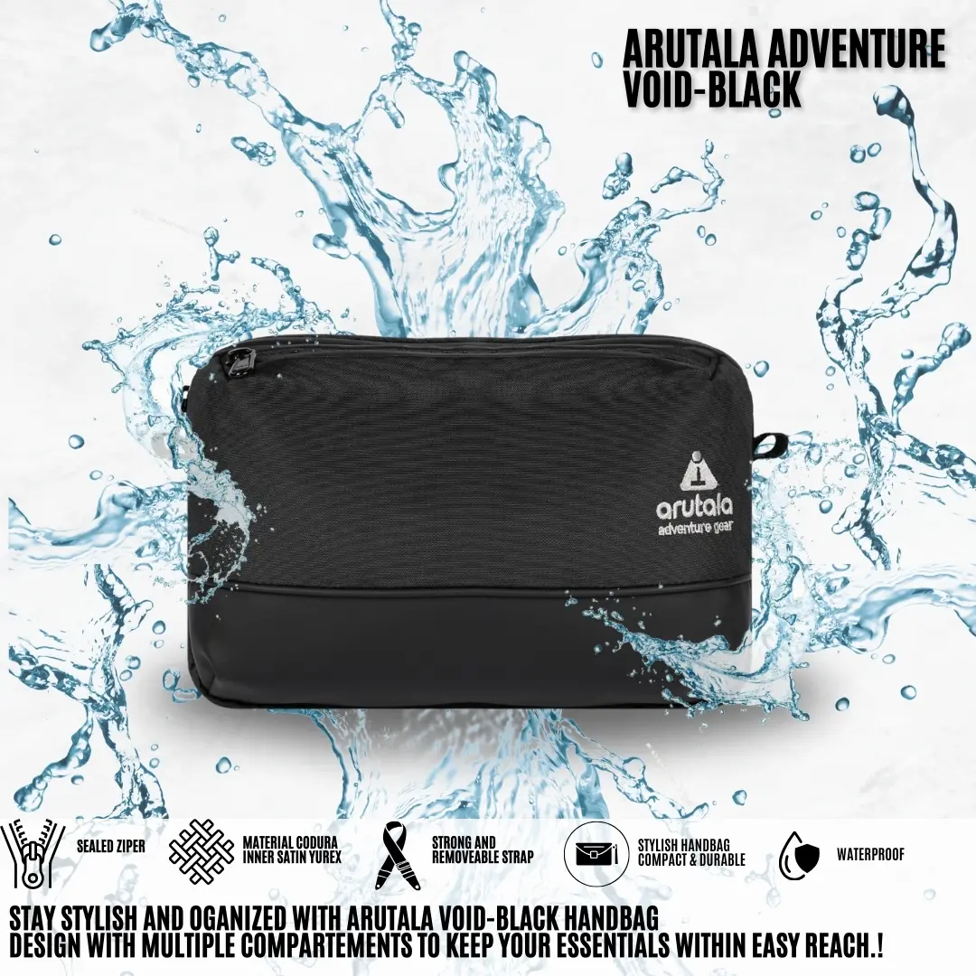 Arutala Adventure - Voidline BLACK Waterproof Handbag Slingbag Clutch Tas Jinjing Pria Wanita Waistbag