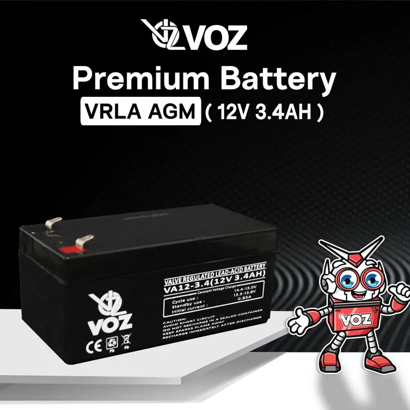 Baterai Solar Panel 12V Voz 12V 3.4 Ah VRLA - Baterai UPS BTS 1