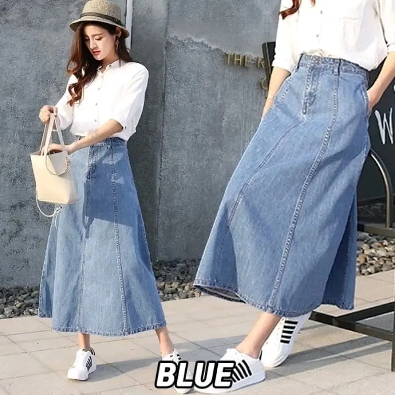 Rok Jeans Wanita Skirt Mayung / Rok Jeans Wanita Korean Style / Rok Jeans Wanita Jumbo 7/8 / Rok Jeans Wanita 7/8 JUMBO Karet Denim Korean 8