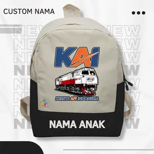 Tas Ransel Bacpack Anak - Tas Ransel Backpack Motif Kereta Api indonesia - Tas Ransel Bacpack Anak (Free Nama)