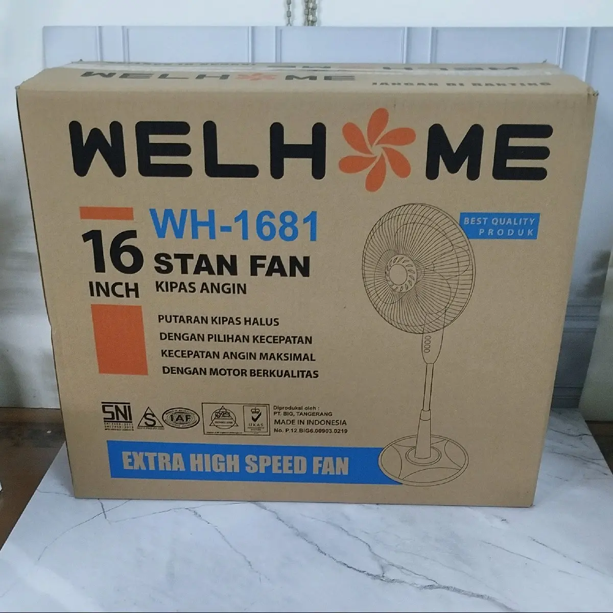 WELHOME | KIPAS ANGIN STAN FAN 16 INCH