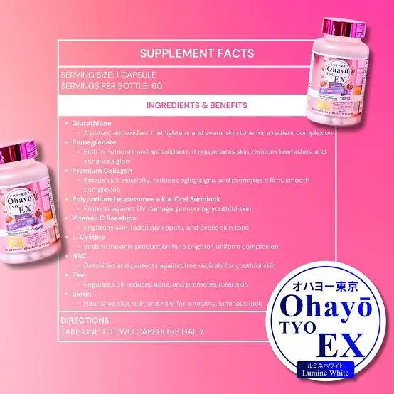 Ohayo Tyo Ex Lumine White Glutathione 700mg