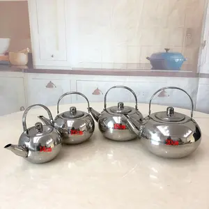 Teko Kettle Mini Pot Stainless Steel Tea Pot Air Panas Dingin Teko Saringan Saji Kopi Teh Serbaguna Emas