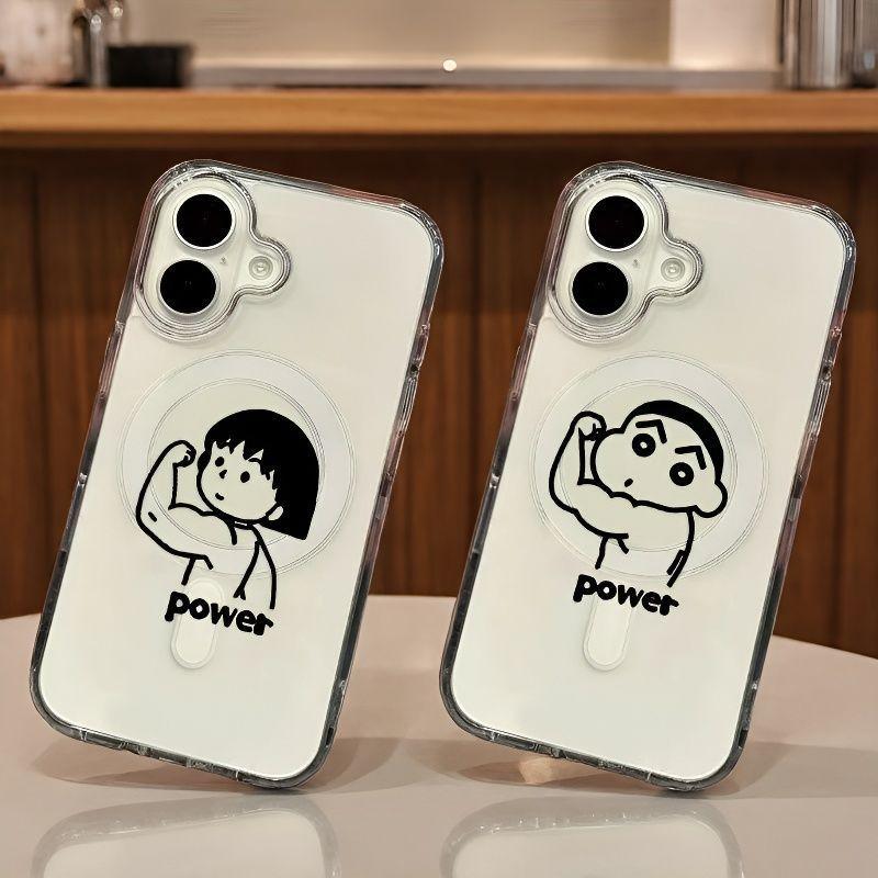 Cơ bắp viên thuốc nhỏ mới phù hợp với Apple 17promax trong suốt từ hút vỏ điện thoại 16/15/14 thủy triều 1312 / 78p