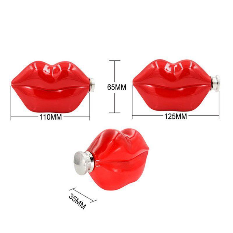 Product Introduction of Hip Flask Red Lips Shape 5oz Food Grade Stainless Steel Alcohol Whiskey Bottle Gifts Drinkware Bridesmaid Flasks 18