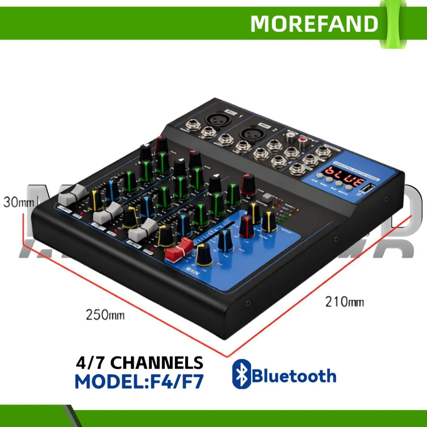 Mixer Profesional 4-Channel Yanaha F4 USB/BT untuk Rekaman Audio dan Streaming Mikrofon Digital Smartphone - PC, Amplifier Mini