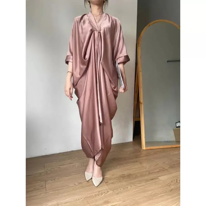 [ FREE ONGKIR ] ONE SET KAFTAN SATIN / PAKAIAN WANITA MUSLIM KEKINIAN / BAJU SET WANITA MUSLIM / LONG KAFTAN / KAFTAN BAHAN BAGUS / BAHAN LICIN / KAFTAN GLAMOUR / LONG DRESS POLOS / KAFTAN TERMURAH / KAFTAN POLOS VARIASI DADA / KAFTAN TERBARU / KAFTAN
