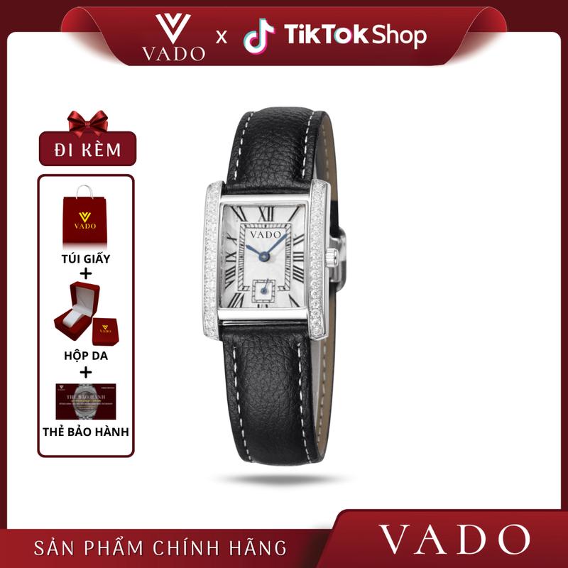   MEGA - DH1219  Đồng Hồ Nữ Mặt Vuông Đính Đá Charm Sang Trọng Dây Da Phong Cách Thanh Lịch - DH1219 