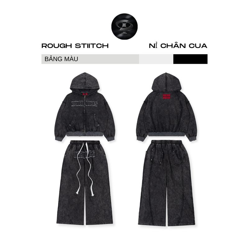 Bad Choices | Set bộ nỉ chân cua ROUGH Stitch thêu đắp đính đinh tán CÓ TÁCH LẺ