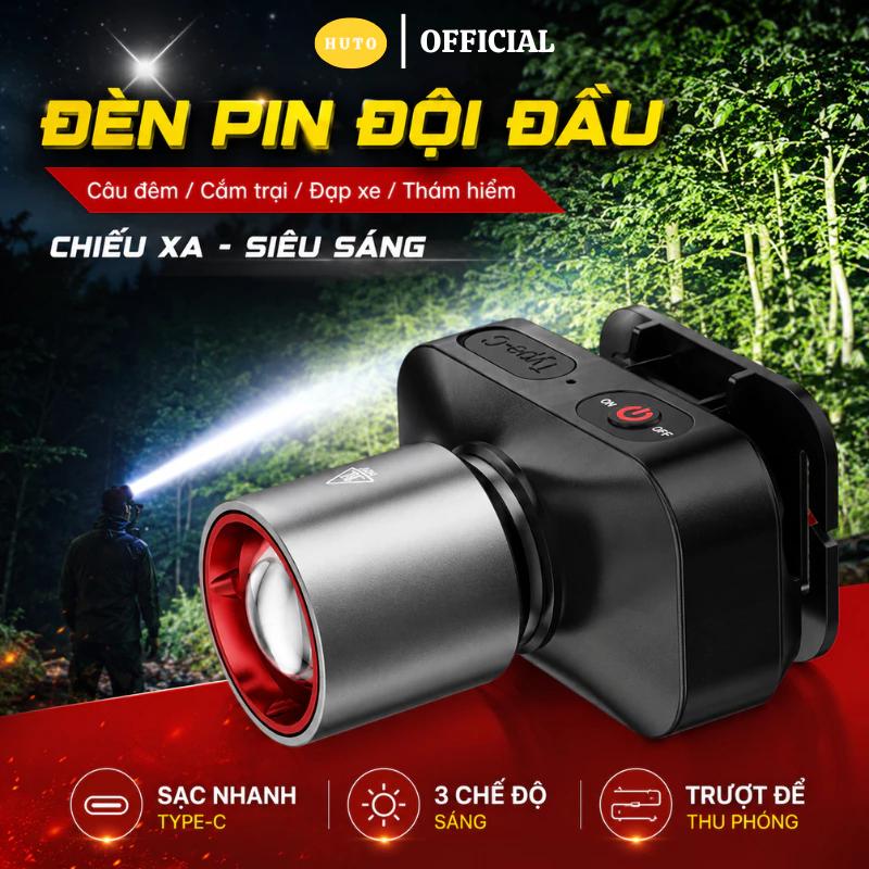 Đèn pin đội đầu 3600mAh Đèn câu cá có thể sạc lại USB năm đầu Đèn pha chống nước tầm xa để câu cá ban đêm Đa Năng