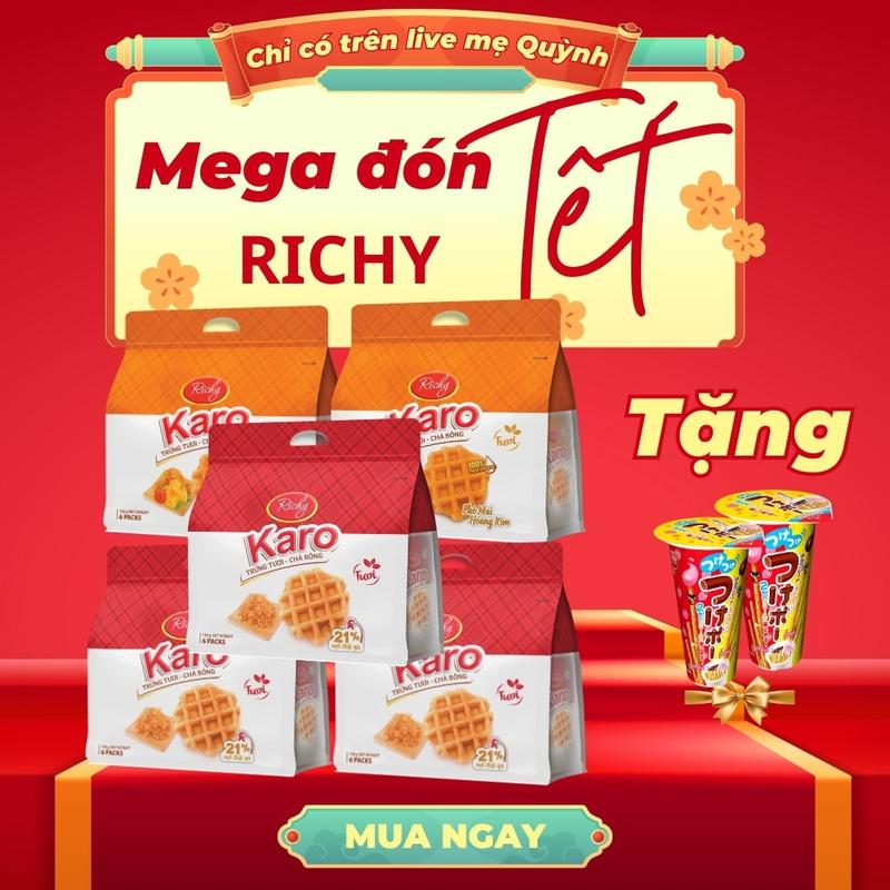   Mua 4 Tặng 1 quà Mua 5 tặng 2 Quà  Combo 4 Combo 5 Combo 6 túi bánh Karo vị chà bông  phô mai  BÁNH TƯƠI - HSD 45 NGÀY  Snack Ăn Vặt 