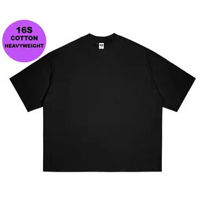 Wush Club 16S Boxy Fit Heavyweight Tee Baju Kaos Distro Pria Wanita Oversize Cotton Combad Polos Basic Hitam