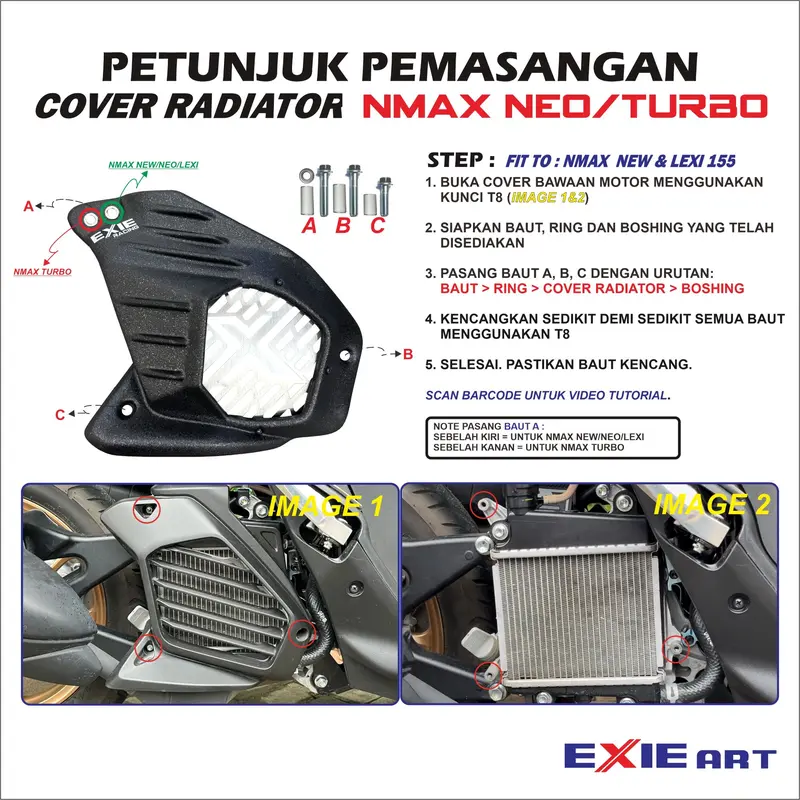 Cover Radiator Nmax Neo Turbo - Cover Pelindung Radiator Nmax New Exie Art 4