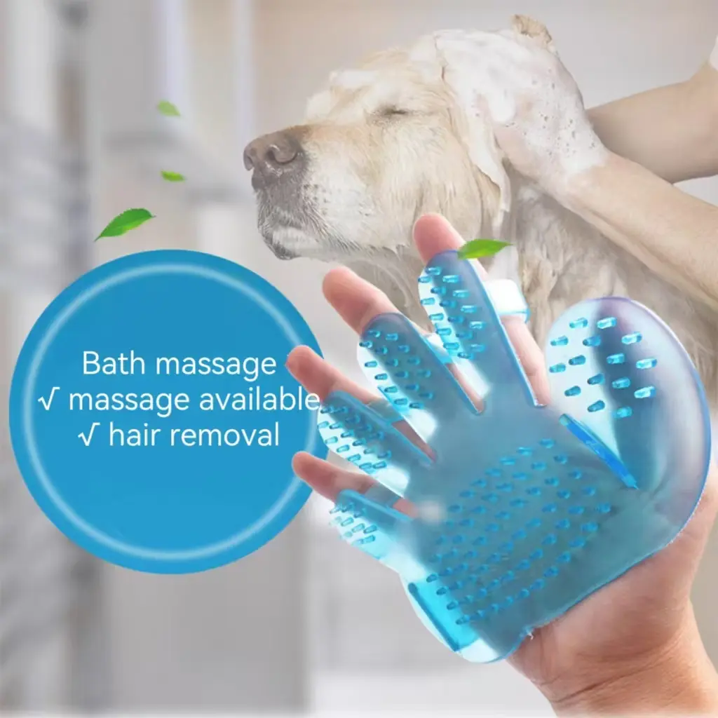 Pet bath brush dog massage glove palm five finger brush cat cat bath cleaning pet supplies cat bath