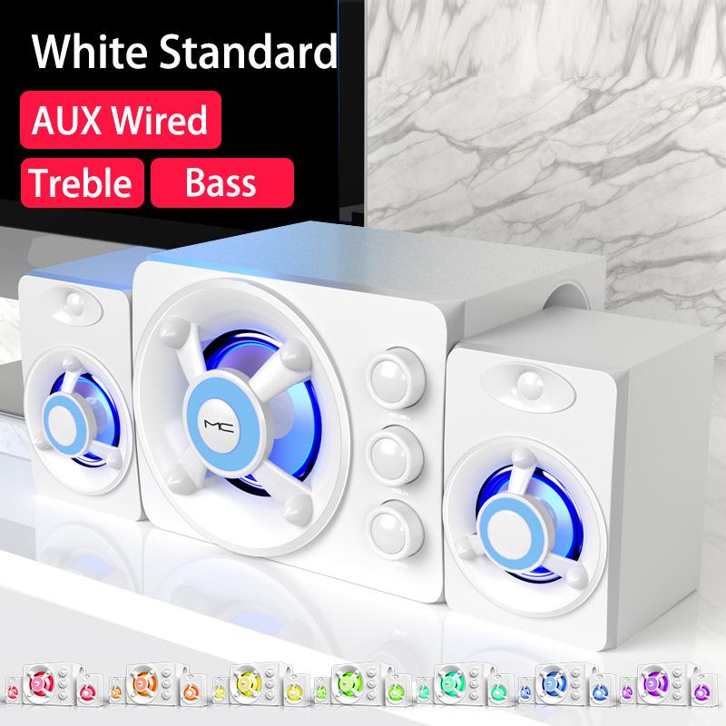 Loa âm thanh nổi 3D HIFI đầy màu sắc, đèn LED nặng, AUX, USB, có dây, không dây, Bluetooth , Âm thanh, rạp hát gia đình, loa dạng thanh vòm, TV Củ Loa Nghe Nhạc 6