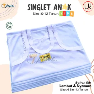 12 Pcs Kaos Dalam anak warna putih - Kaos Dalem Anak perempuan dan laki laki warna putih Tanpa Bolong Bolong  Fashion