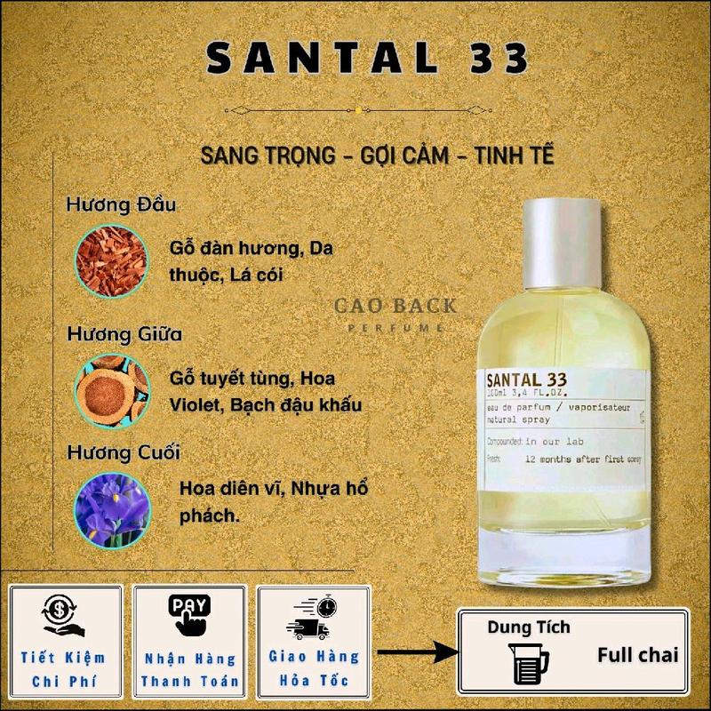 Nước hoa nam Santal 33 - mùi hương gỗ mạnh