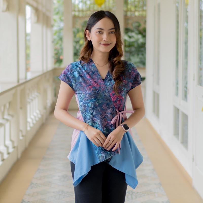 MEYDEND - Lavanya Blouse Atas Batik Cap Premium Lengan Pendek 2