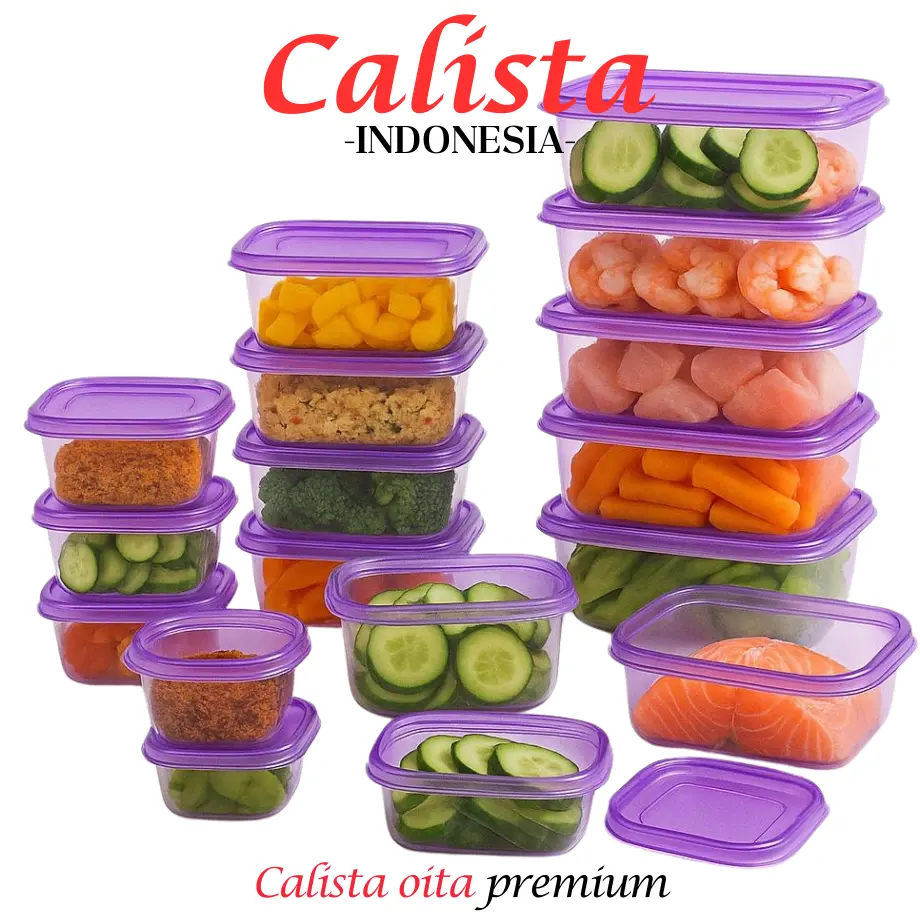 [ CALISTA ] FOOD CONTAINER TOPLES PLASTIK CALISTA OITA SET ISI 20PCS TEMPAT PENYIMPANAN MAKANAN DI KULKAS FOOD PREPARATION STORAGE SET